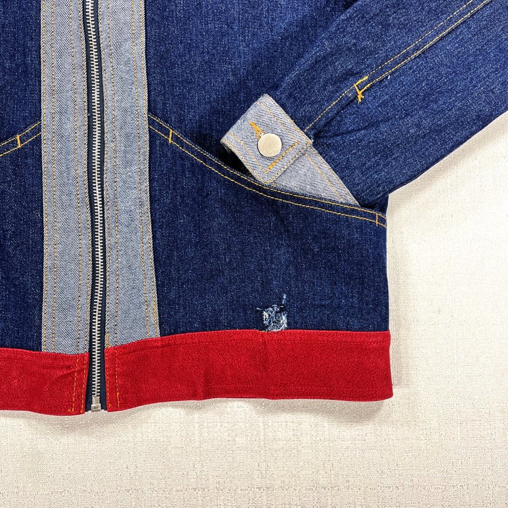 SOLD Urban Outfitters Women's Two-Tone Mechanic Gasoline Western Denim Jacket - Picture 10 of 16